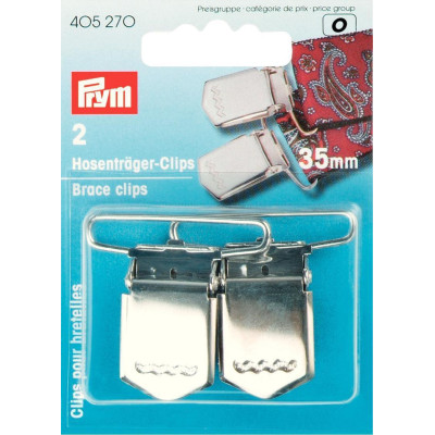 Brace clips 35mm - silver (Prym) - 2pcs/card