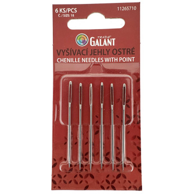 Chenille needles with point NI No. 18 - 6pcs/card