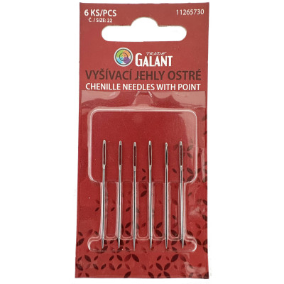Chenille needles with point NI No. 22 - 6pcs/card