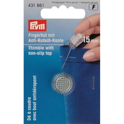 Thimble with anti-slip edge, 15 mm (Prym) - 1pcs/card