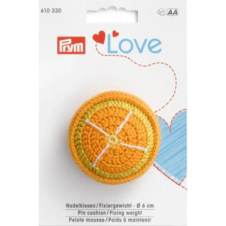 Pin cushion/Fixing weight PRYM LOVE, orange (Prym) - 1pcs/card