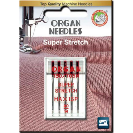 Strojové jehly ORGAN SUPER STRETCH 130/705H - 90 - 5ks/pl. krabička