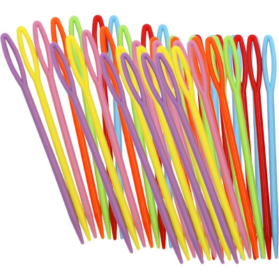 Plastic Hand Needles 90mm - assoted col. - 1000pcs/polybag