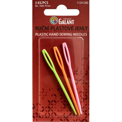 Childrens Plastic Hand Needles GALANT 70mm - 3pcs/card