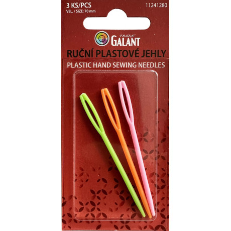Childrens Plastic Hand Needles GALANT 70mm - 3pcs/card