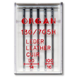Machine Needles ORGAN LEATHER 130/705H - Assort - 5pcs/plastic box