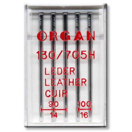 Machine Needles ORGAN LEATHER 130/705H - Assort - 5pcs/plastic box
