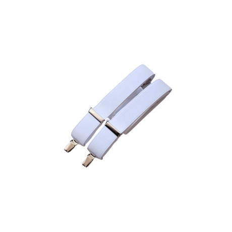 Men's Braces Suspenders width 3cm length 115cm, X-Shape - c.white - 1pcs