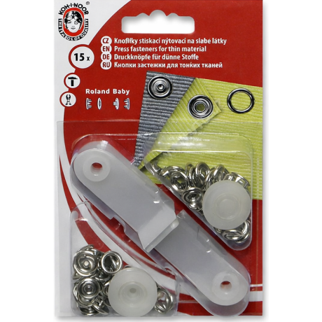 Press Buttons Roland Baby 2 (9,7mm) - nickel plated - 15pcs/card