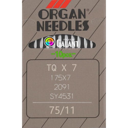 Industrial machine needles ORGAN TQx7 - 75/11 - 10pcs/card