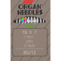 Industrial machine needles ORGAN TQx7 - 80/12 - 10pcs/card