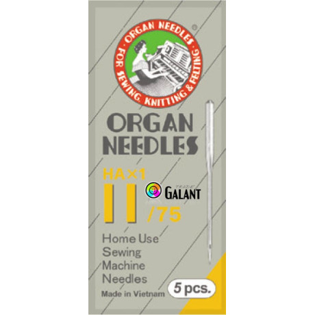 Machine Needles ORGAN HAx1 130/705H - 75/11 - 5pcs/package