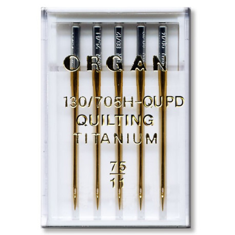 Machine Needles ORGAN QUILTING TITANIUM 130/705H - QUPD - 75 - 5pcs/plastic box
