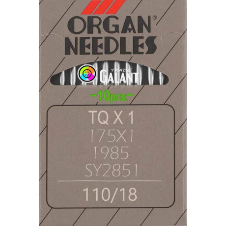 Industrial machine needles ORGAN TQx1 - 110/18 - 10pcs/card
