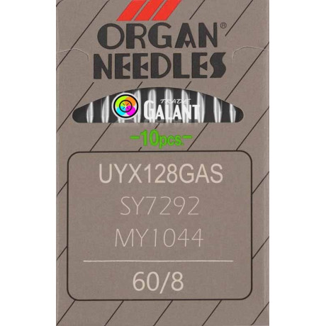 Industrial machine needles ORGAN UYx128GAS - 60/8 - 10pcs/card