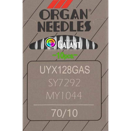 Industrial machine needles ORGAN UYx128GAS - 70/10 - 10pcs/card