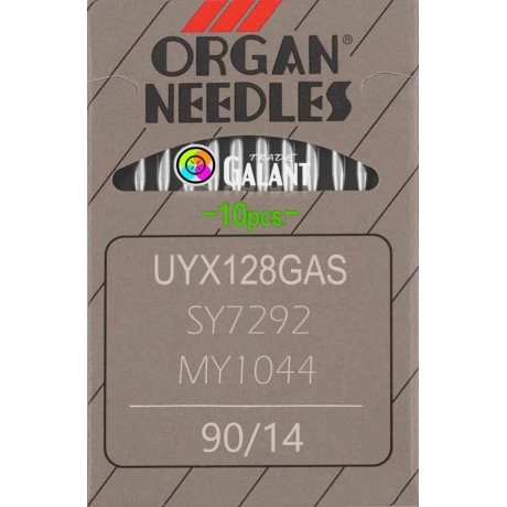 Industrial machine needles ORGAN UYx128GAS - 90/14 - 10pcs/card