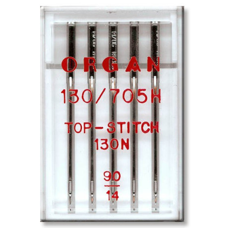 Machine Needles ORGAN TOP STITCH 130/705H - 90 - 5pcs/plastic box