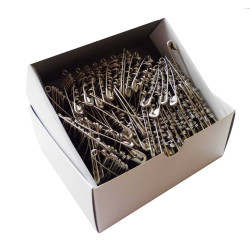 Špendlíky zavírací ocelové ECONOMY - 47mm - niklované -  864ks/krabička (11/12 - svazkované)