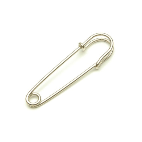 Špendlíky zavírací ozdobné "Kilt" - 63mm - niklované - 1ks