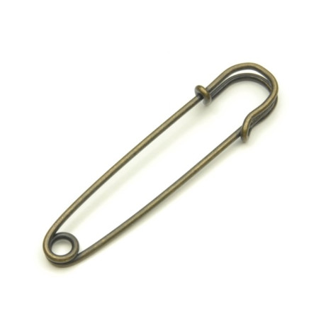 Safety Pins Decorative "Kilt" - 76mm - old brass - 1pcs