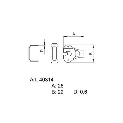 Kalhotové háky 40314 trojdílné - niklované - 144ks/krabička