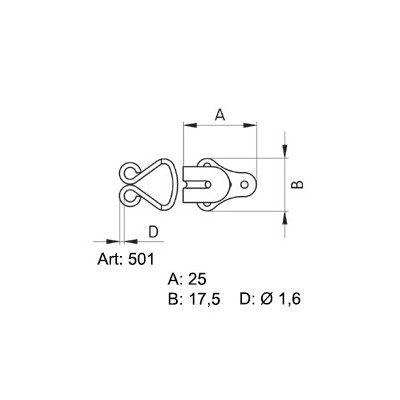 Steel Trouser Hooks 501 - nickled - 1gros(144pcs)/box