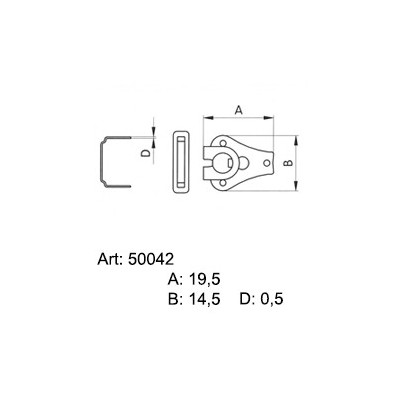 Steel Trouser Hooks 50042 - nickled - 1gros(144pcs)/box
