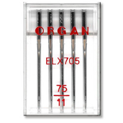 Strojové jehly ORGAN EL x 705 Chromium - 5ks/plastová krabička