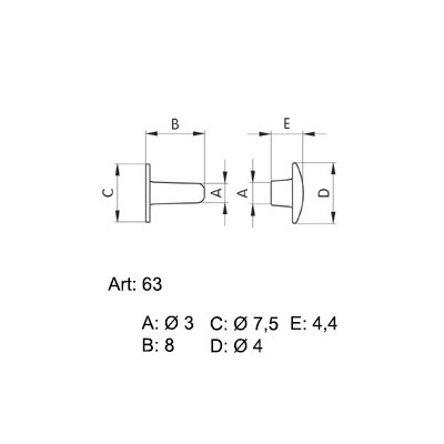 Saddlery Rivets - two parts - opened 2000300 - nickled - 5000pcs/box