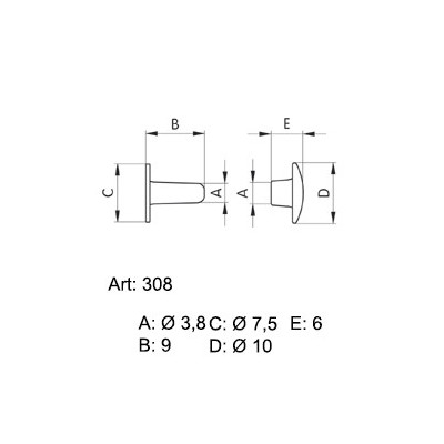 Saddlery Rivets - two parts - opened 2001200 - nickled - 5000pcs/box