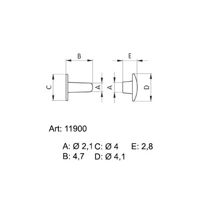 Dvojdílné sedlářské nýty - otevřené 2001400 - niklované - 5000ks/krabice